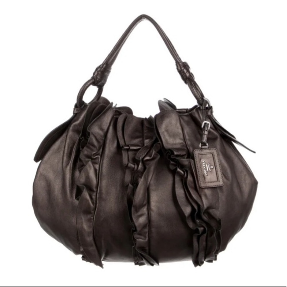 PRADA Napa Ruffle Hobo